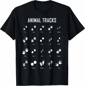 Animal Tracks Footprints Paws Nature Explorer Animals Lover T-Shirt