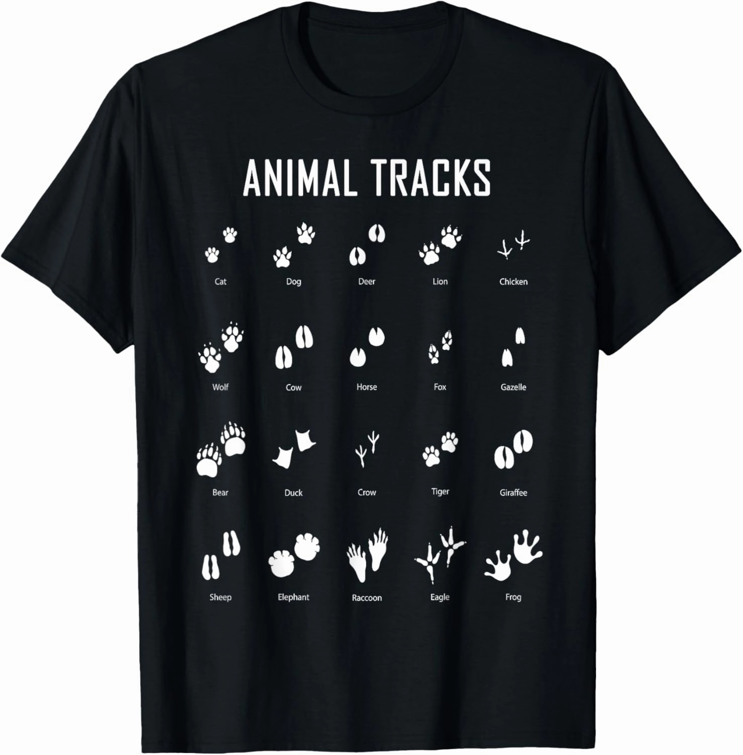 Animal Tracks Footprints Paws Nature Explorer Animals Lover T-Shirt