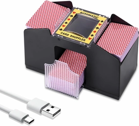 AOZBZ Card Shuffler, Automatic Card Shuffler Machine Electronic Casino Poker Card Shuffling Support Battery Operated and USB Charging Playing Card Shuffling Tool