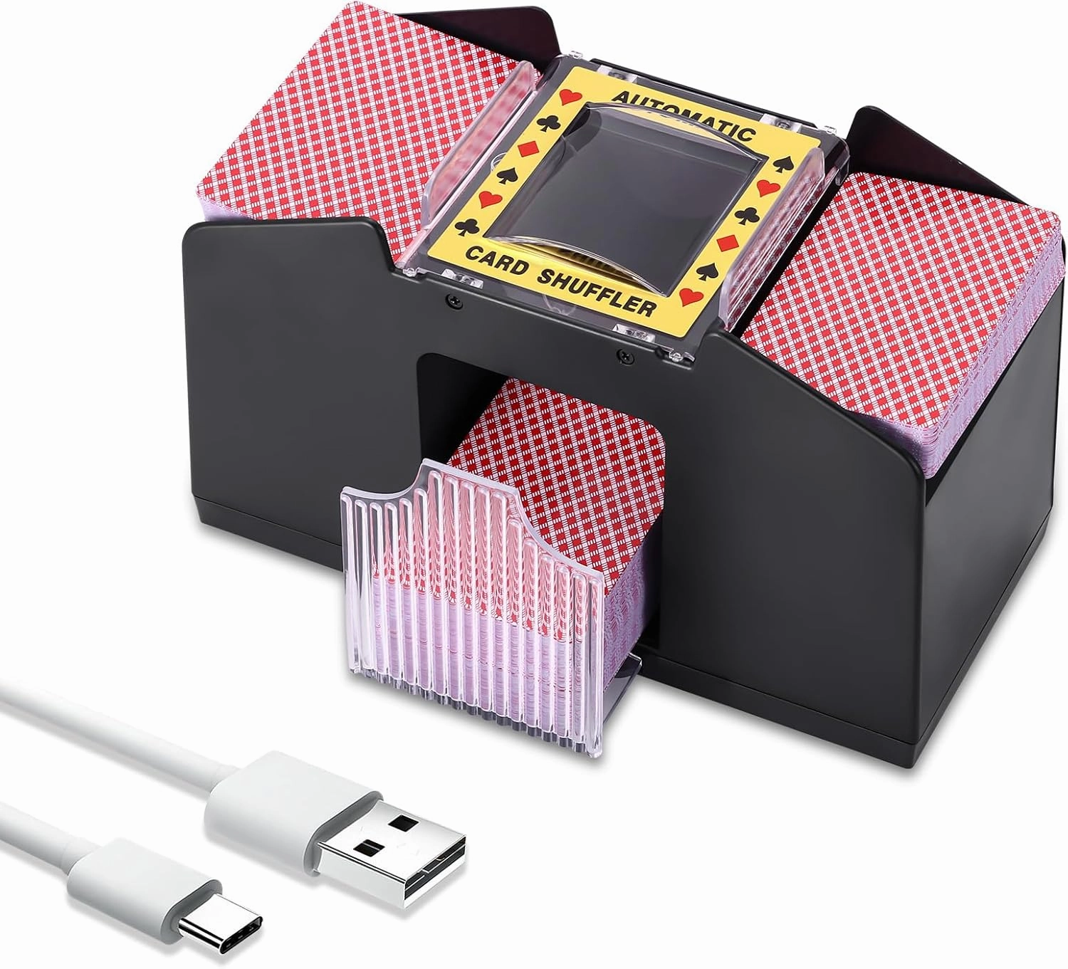 AOZBZ Card Shuffler, Automatic Card Shuffler Machine Electronic Casino Poker Card Shuffling Support Battery Operated and USB Charging Playing Card Shuffling Tool
