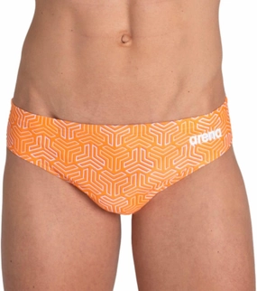 ARENA Men's Team Color Print 3-inch Brief Athletic Training Swimsuit Bathing Suit