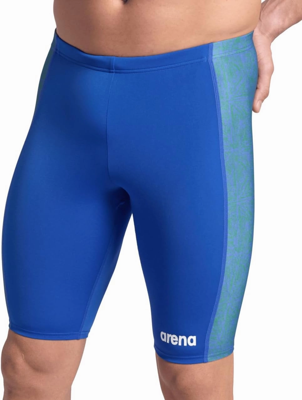 ARENA Performance Men's Abstract Tiles Swim Jammer Athletic Knee-Length Swimsuit Short Competitive Training Bathing Suit