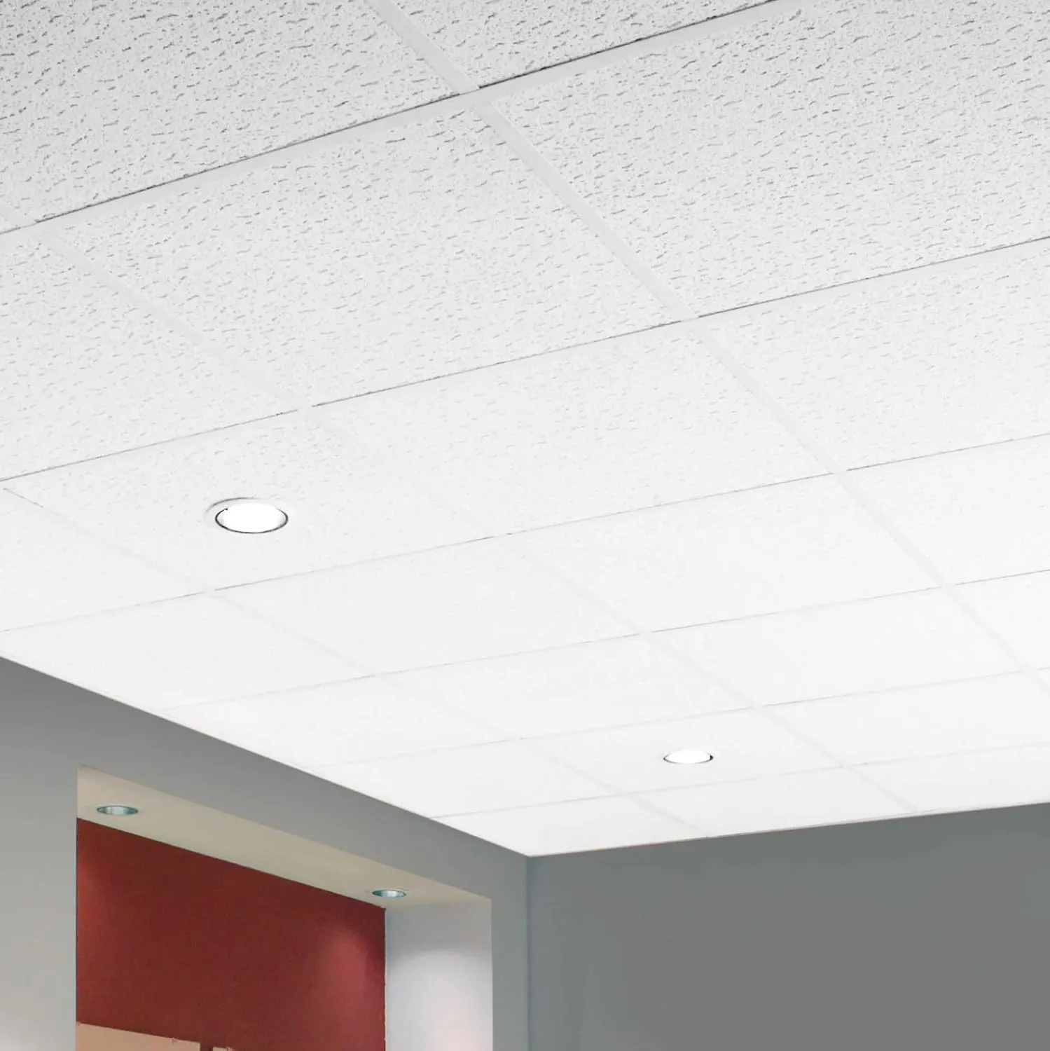 Armstrong Ceiling Tiles; 2x2 Ceiling Tiles - 16 pc White; Acoustic Ceilings for Suspended Grid; Textured 949