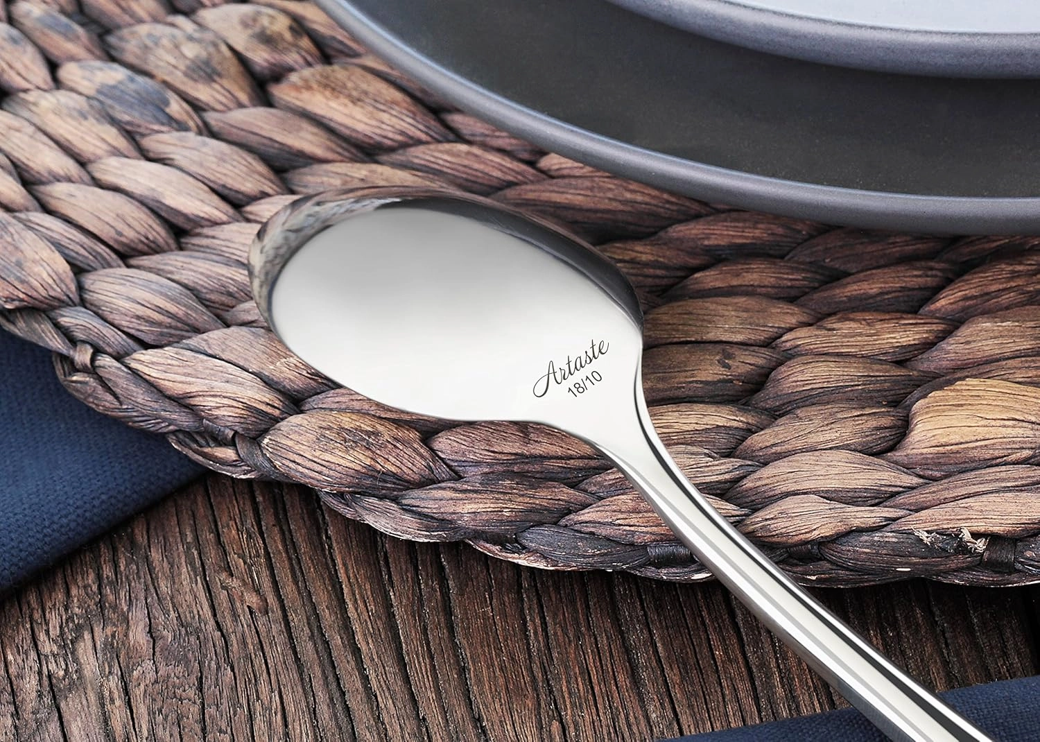 Artaste Rain II Forged 18/10 Stainless Steel (Silver (Set of 12), Teaspoon (7-Inch))