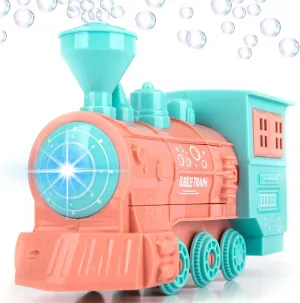 ArtCreativity Bubble Blowing Toy Train with Lights, Includes 2 Bottles Bubble Solution, Friction Powered LED Toy Train for Boys & Girls, Bubble Blower Machine Outdoor Activity, Birthday Gift for Kids