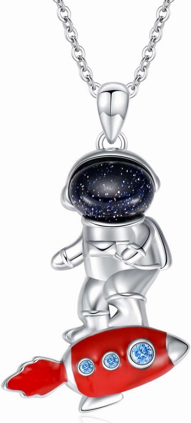 Astronaut//Lock/Monstera Necklace for Women 925 Sterling Silver Pendant Necklace Jewelry Gifts