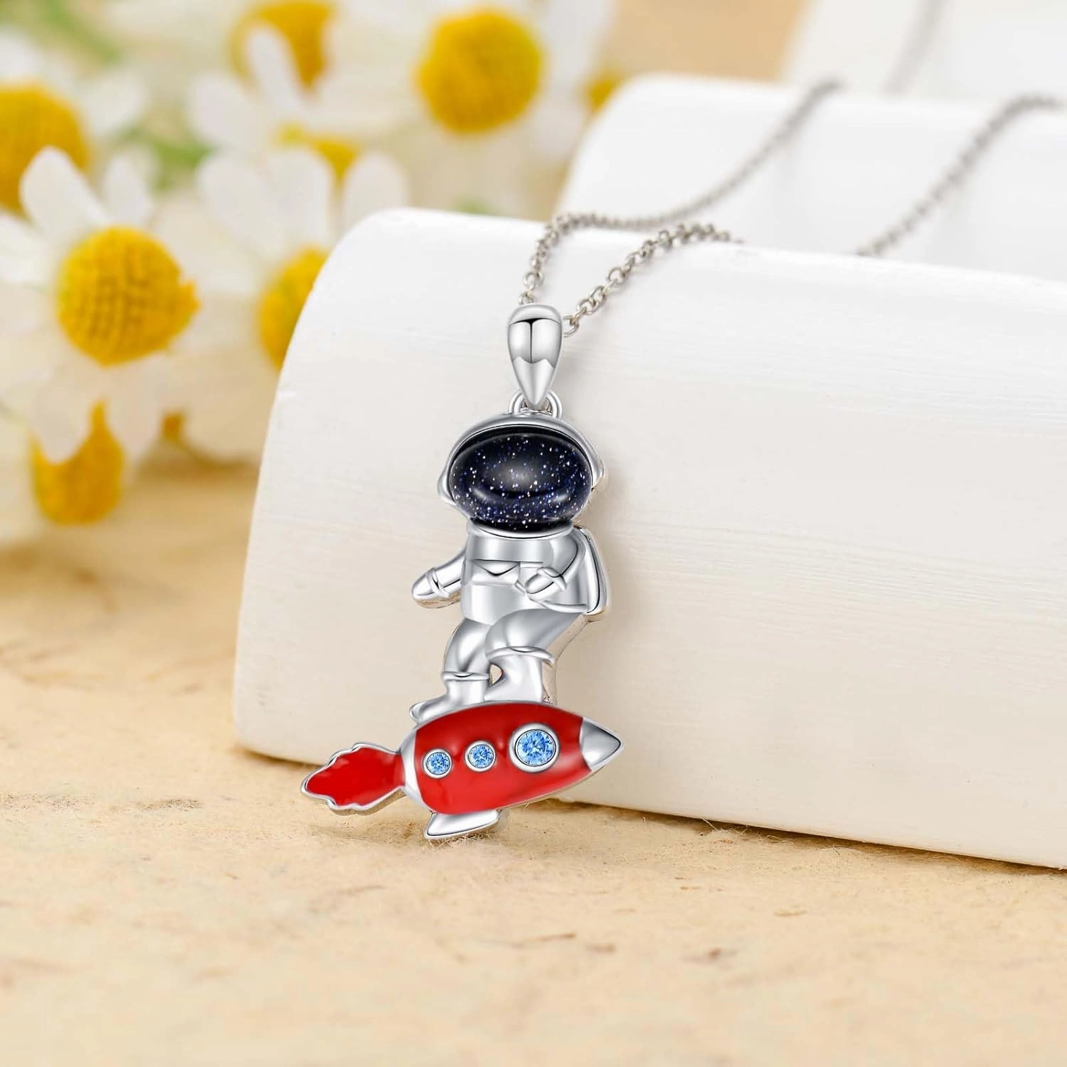 Astronaut//Lock/Monstera Necklace for Women 925 Sterling Silver Pendant Necklace Jewelry Gifts