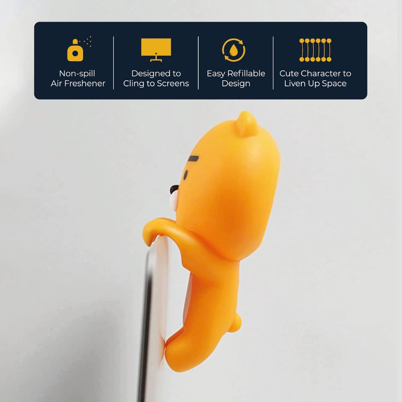 AURA Monitor-Mounted Air Freshener, Ryan (Blue Sky, 0.15fl oz) - Odor Fighting for Car, Laptop, TV, Home. Kakao Friends Figurine. No Spill Air Freshener, Accessories