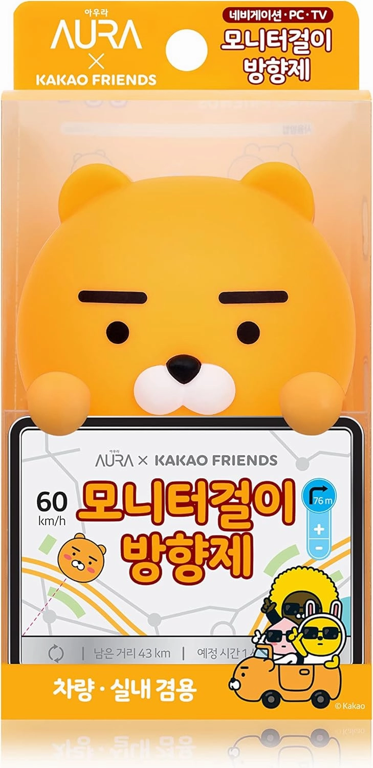 AURA Monitor-Mounted Air Freshener, Ryan (Blue Sky, 0.15fl oz) - Odor Fighting for Car, Laptop, TV, Home. Kakao Friends Figurine. No Spill Air Freshener, Accessories