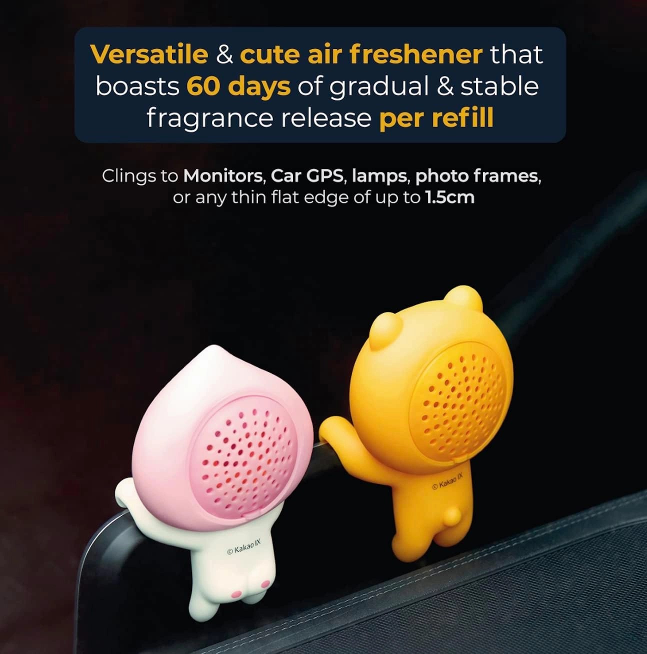 AURA Monitor-Mounted Air Freshener, Ryan (Blue Sky, 0.15fl oz) - Odor Fighting for Car, Laptop, TV, Home. Kakao Friends Figurine. No Spill Air Freshener, Accessories