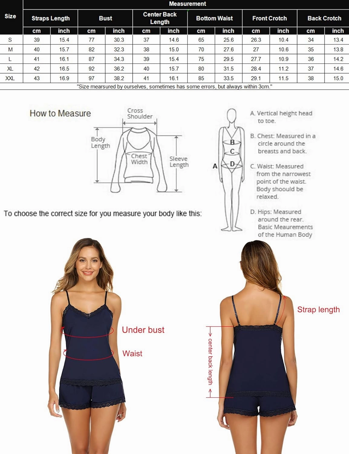Avidlove Women Cami Pajama Set Modal Sleepwear Lace Trim Short PJ Set with Shorts