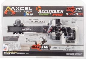 Axcel ACUT-C310-4BK Accu Touch Carbon Pro Stat 3 Pin .010 Archery Sight, Left Hand/Right Hand
