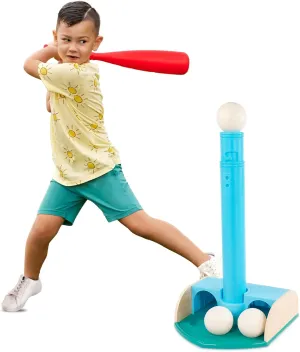 B. toys – Tee Ball Set – Outdoor Baseball Game – Adjustable Height – Hanging Self-Storage – 18 Months   – Tee-Ball Set