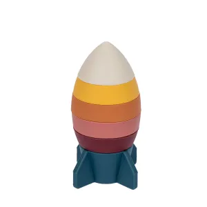 Babies Basic Silicone Stacking Toy for Babies/Kids, Rocket Shape, BPA Free 100% Safe - Rocket