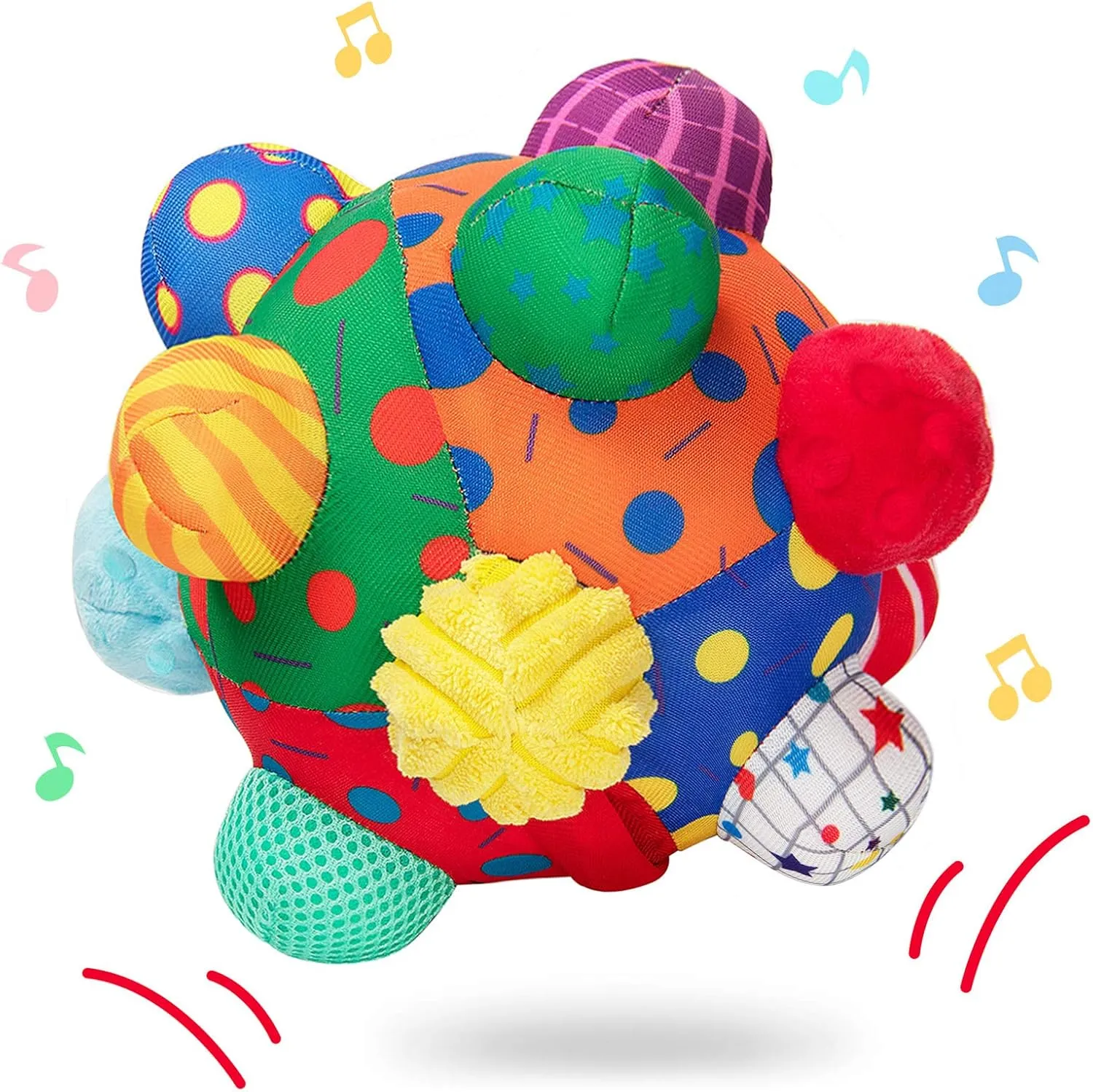 Baby Music Shake Dancing Ball Toy,Developmental Bumpy Ball Sensory Soft Toys,Easy to Grasp Bumps Help Develop Motor Skills