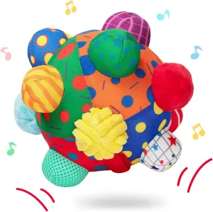 Baby Music Shake Dancing Ball Toy,Developmental Bumpy Ball Sensory Soft Toys,Easy to Grasp Bumps Help Develop Motor Skills