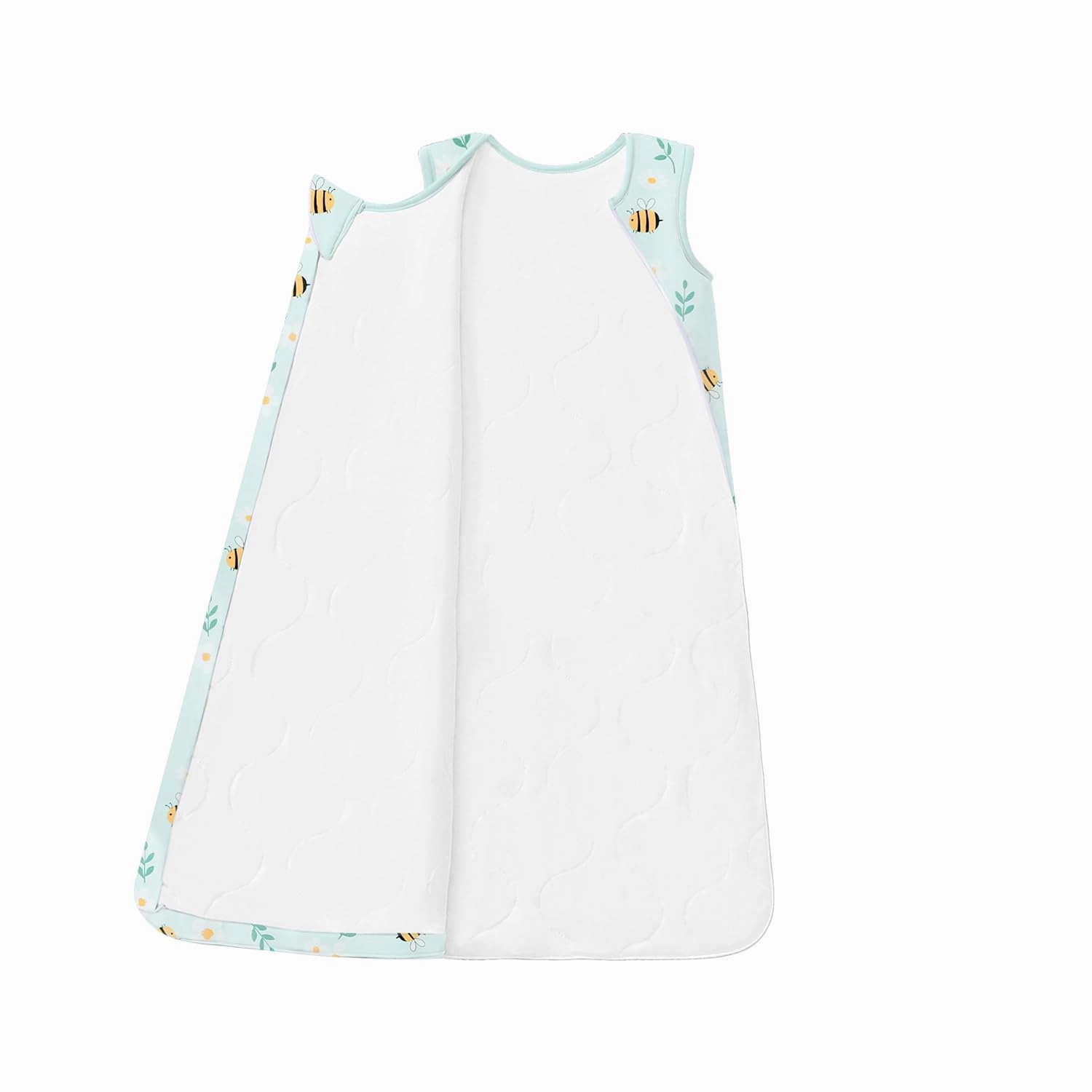 Baby Sleep Sack 0-6M 1.0 Tog 95% Rayon from Bamboo 5% Spandex Breathable Sleep Sacks Baby Quilted Wearable Blanket 2-Way Zipper Lightweight Little bee