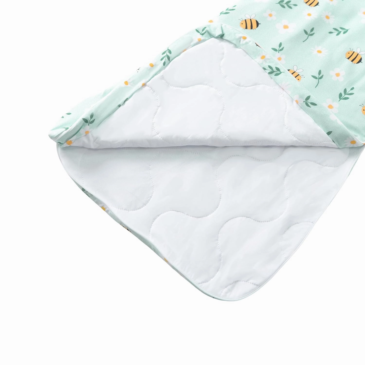 Baby Sleep Sack 0-6M 1.0 Tog 95% Rayon from Bamboo 5% Spandex Breathable Sleep Sacks Baby Quilted Wearable Blanket 2-Way Zipper Lightweight Little bee