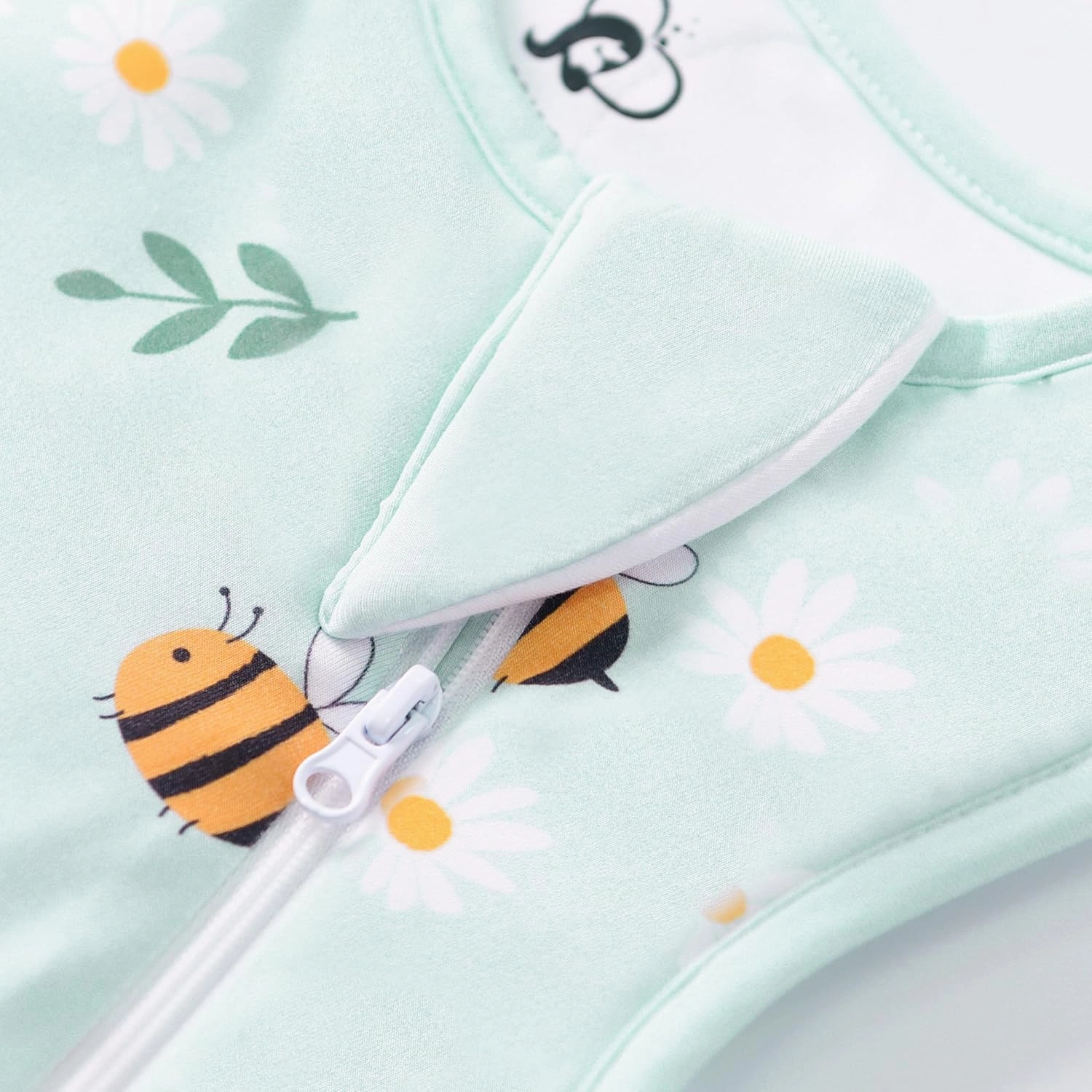 Baby Sleep Sack 0-6M 1.0 Tog 95% Rayon from Bamboo 5% Spandex Breathable Sleep Sacks Baby Quilted Wearable Blanket 2-Way Zipper Lightweight Little bee