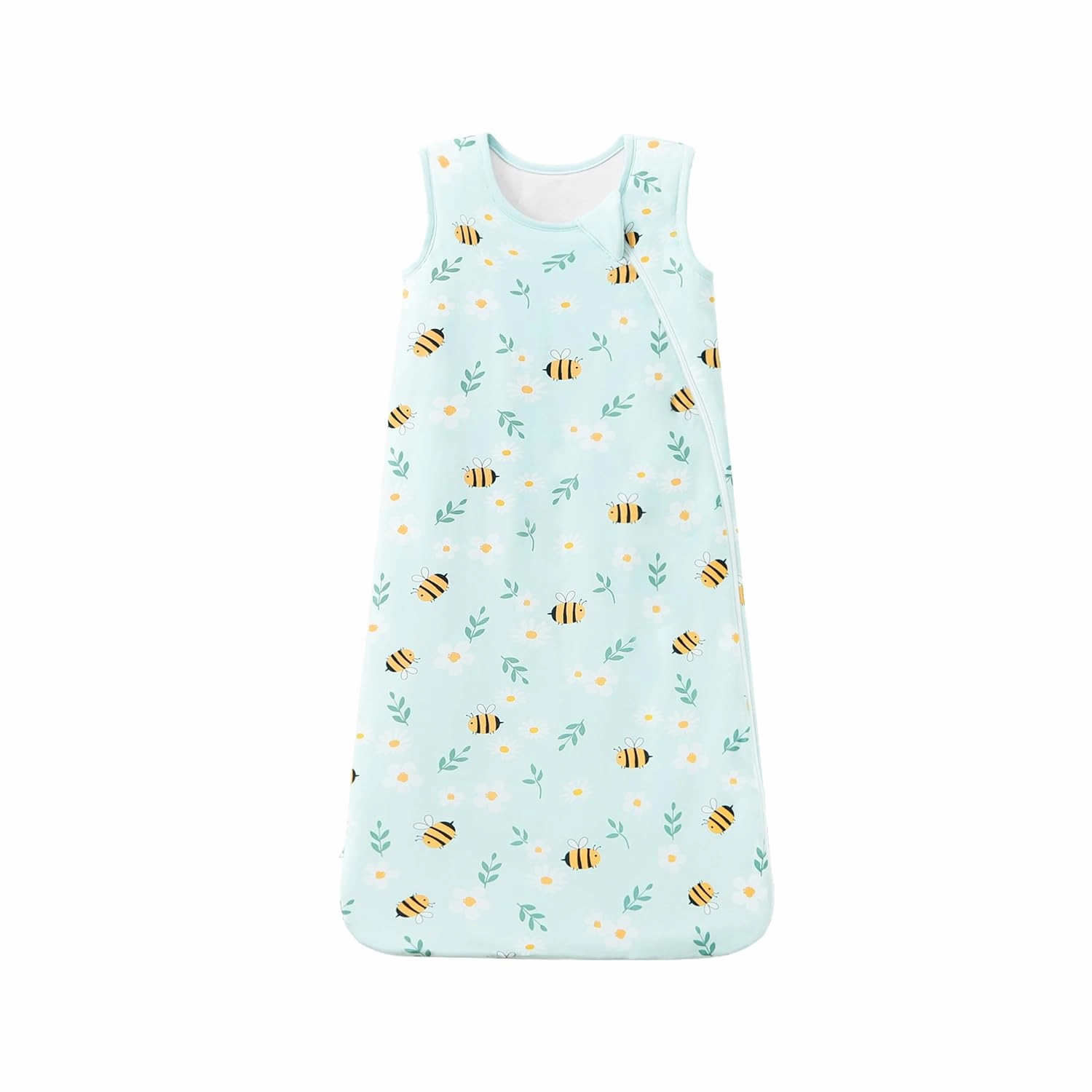 Baby Sleep Sack 0-6M 1.0 Tog 95% Rayon from Bamboo 5% Spandex Breathable Sleep Sacks Baby Quilted Wearable Blanket 2-Way Zipper Lightweight Little bee