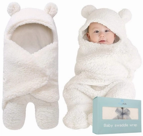 Baby Swaddle Blanket | Ultra-Soft Plush Essential for Infants 0-6 Months | Receiving Swaddling Wrap White | Ideal for Baby Boy Accessories and Newborn Registry | Perfect Baby Girl Shower Gift