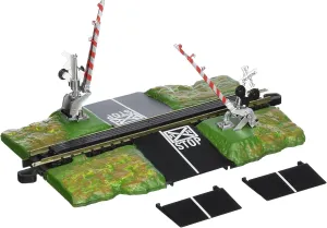 Bachmann Trains - Snap-Fit E-Z TRACK E-Z TRACK CROSSING GATE - NICKEL SILVER Rail With Grey Roadbed - N Scale Small
