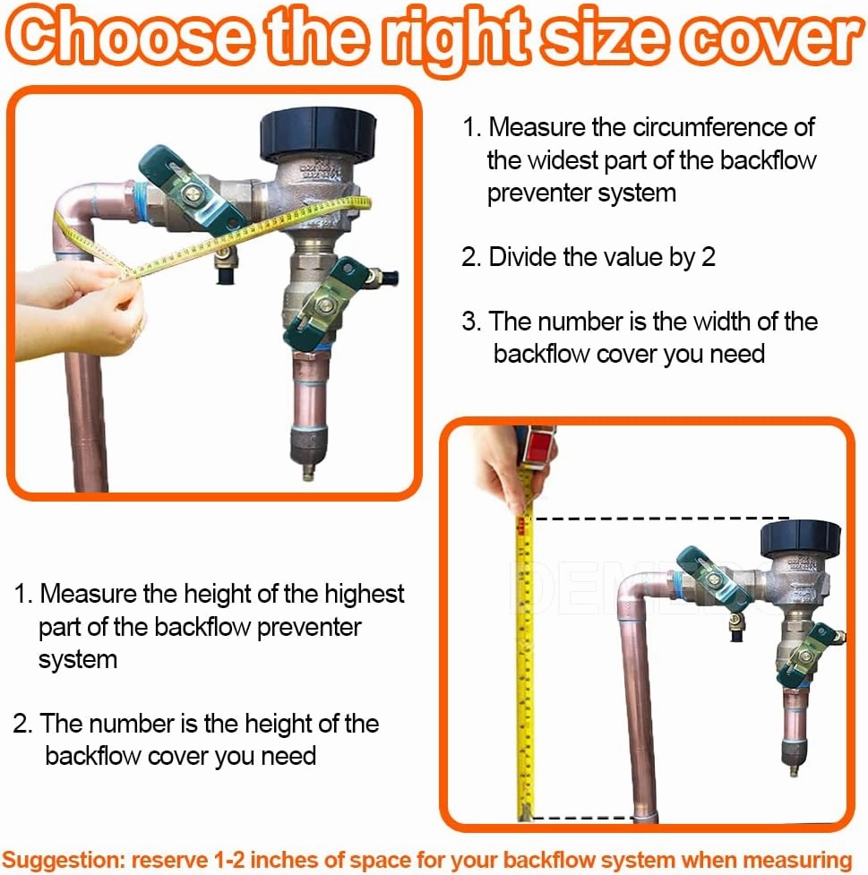 Backflow Preventers Protection, 21”W x 16”H Backflow Winter Cover, Insulated Cover Pouch for Irrigation Backflow Valve, Sprinkler Valves in Snow or Sun Exposure, Winterizing Backflow Preventers – Sand