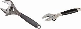 Bahco 12-Inch Ergo X-Wide & 8-Inch Wide Mouth Adjustable Wrench Set, Black Gray & Chrome