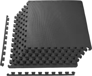 BalanceFrom Puzzle Exercise Mat with EVA Foam Interlocking Tiles for MMA, Exercise, Gymnastics and Home Gym Protective Flooring, Multiple Sizes and Colors