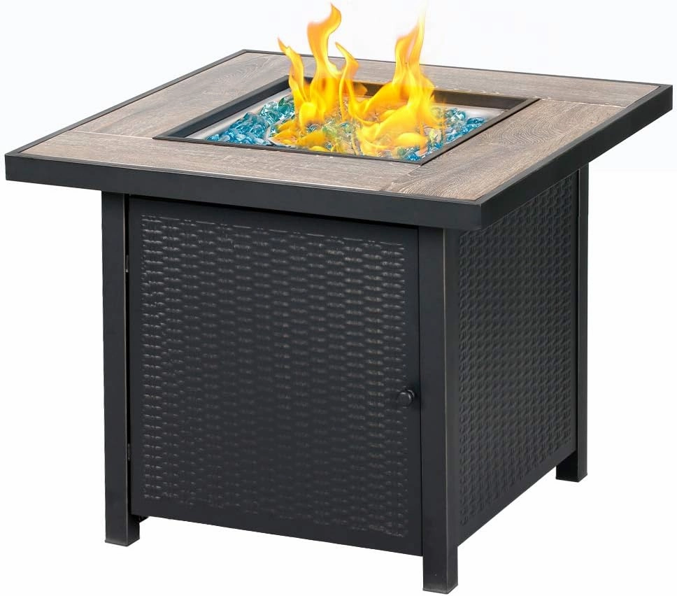 BALI OUTDOORS 50000 BTU Propane Fire Pit for Outdoor, 30 in Fire Pit Table Outdoor, Square Firepits for Outside Backyard, Patio