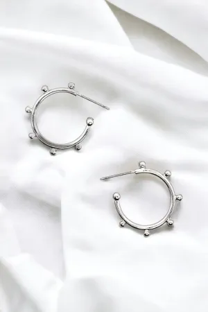 BALL BEAD MINI C HOOP EARRING