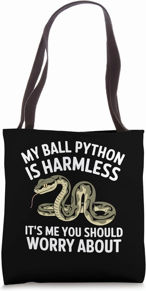 Ball Python Snake Reptile Owner Harmless Funny Pet Design Tote Bag