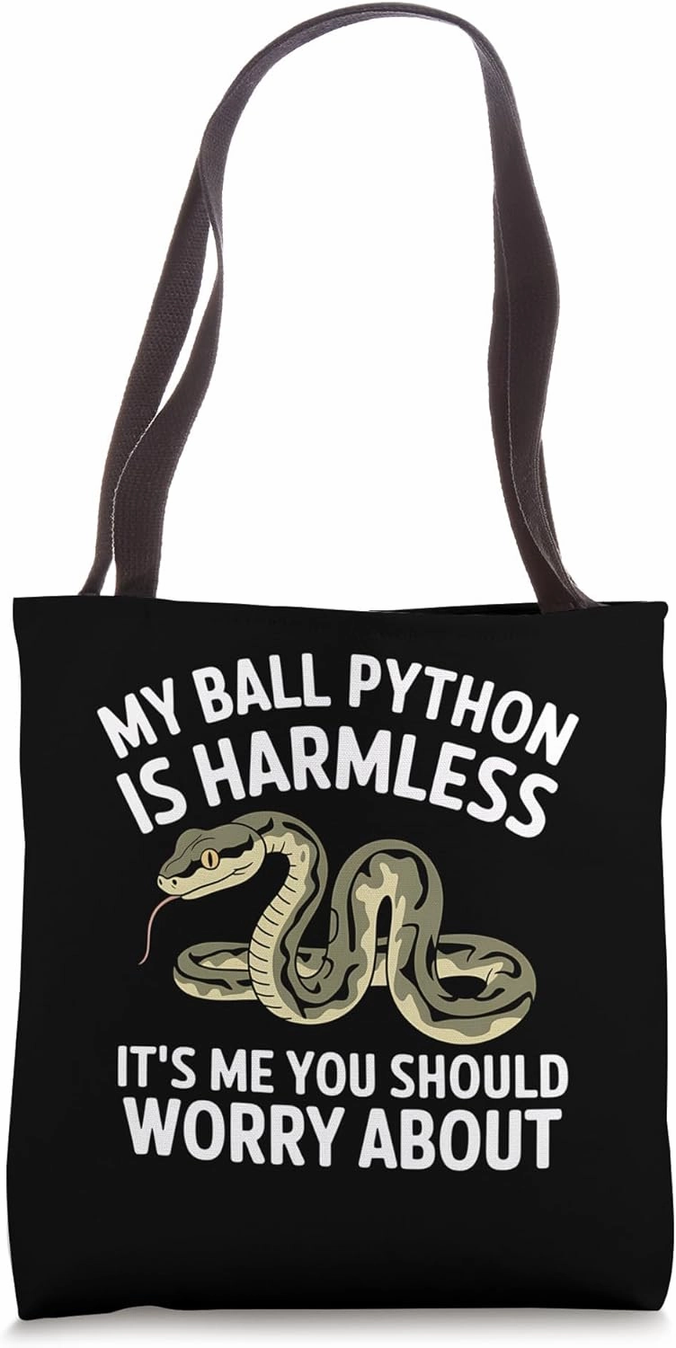 Ball Python Snake Reptile Owner Harmless Funny Pet Design Tote Bag