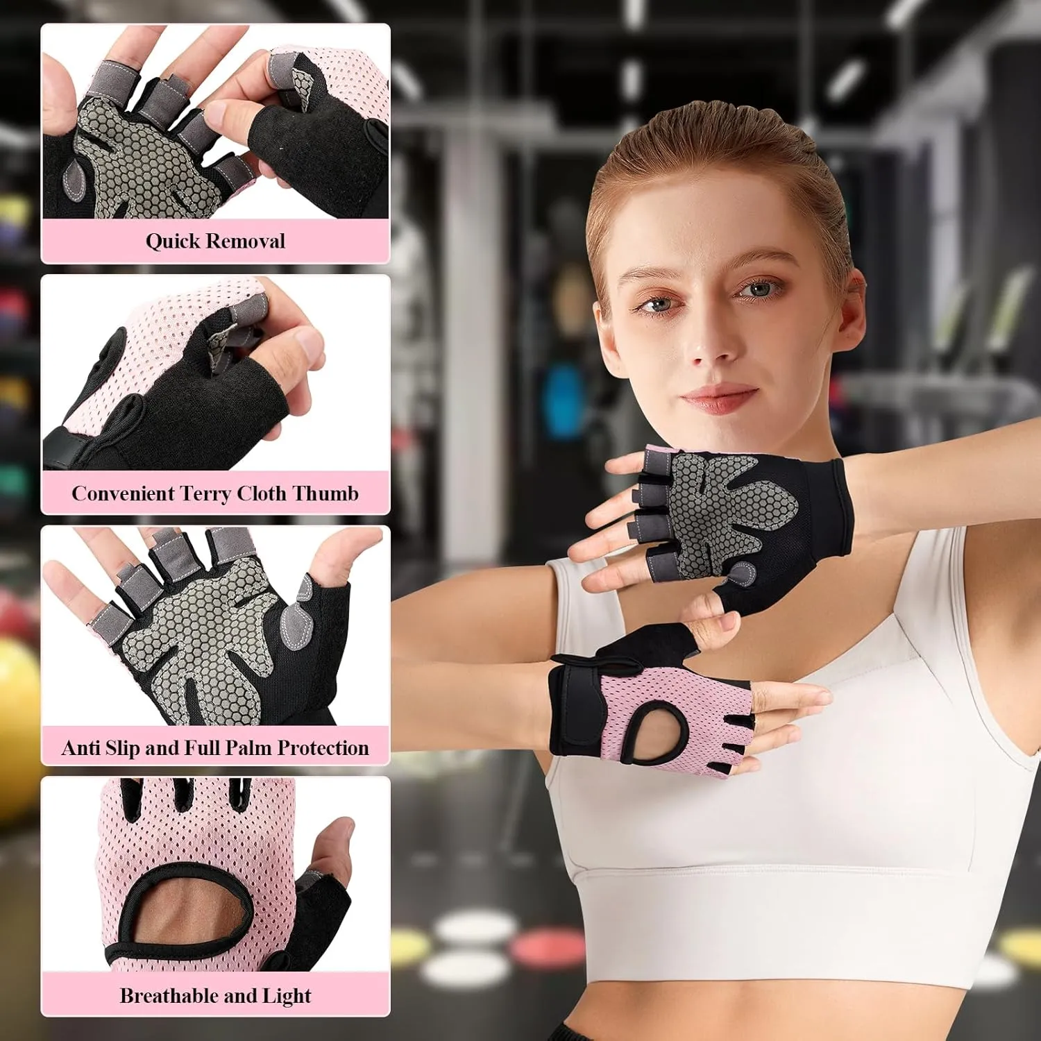 Barbell Pad Set,10 Pcs Barbell Pads for Hip Thrust Squat & Lunges Support,with 2 Workout Ankle Straps, 2 Gym Straps Weight Lifting, 2 Gym Gloves, Resistance Band, Olympic Bar Pad,Carry Bag