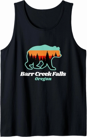 Barr Creek Falls Oregon Fishing Summer Bear Tank Top