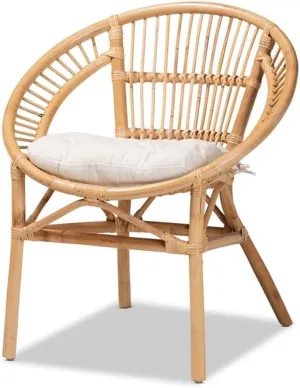 Baxton Studio Adrina Modern Bohemian Natural Brown Rattan Dining Chair