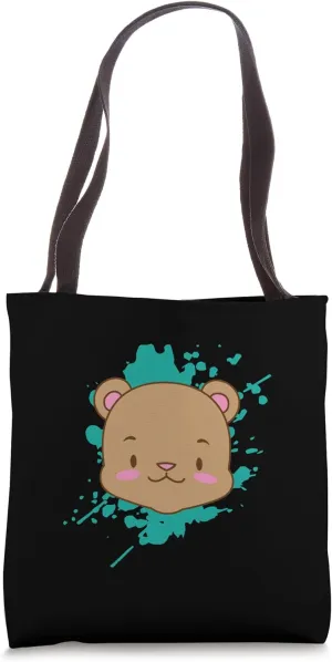 Bear Teddy in japanese Kawaii Style Animal Tote Bag