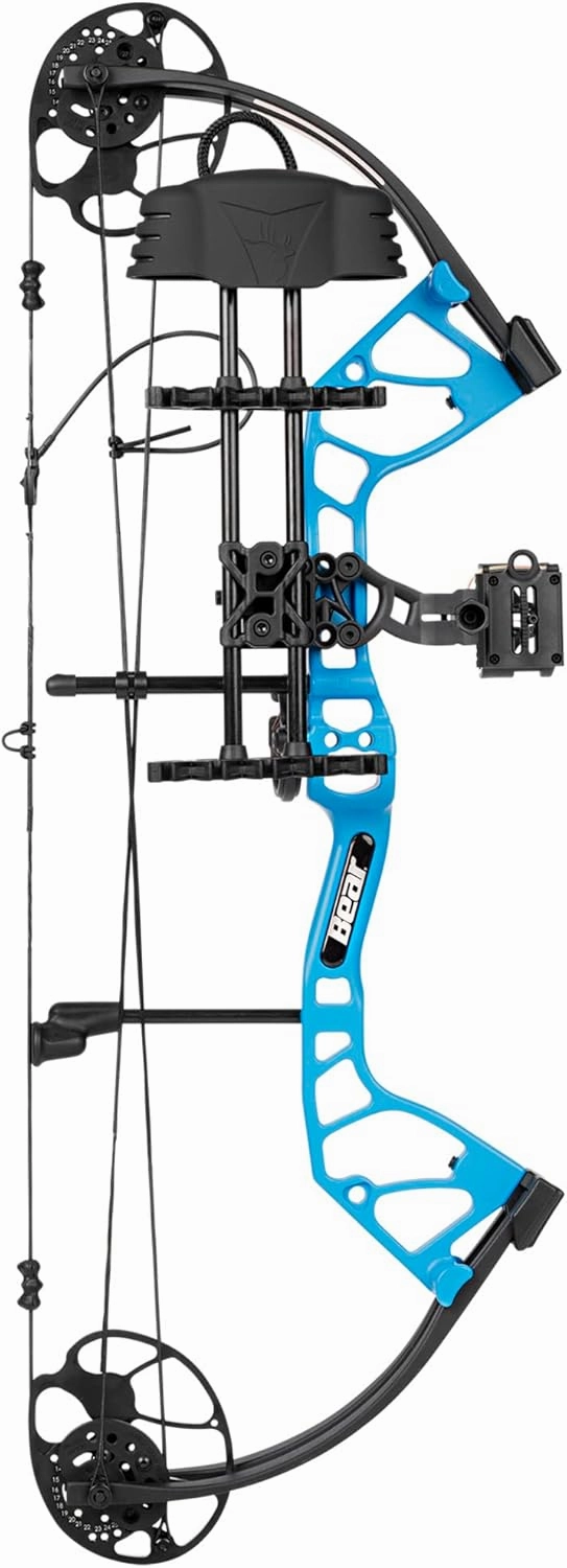 Bear Archery Royale Ready to Hunt Compound Bow Package for Adults and Youth, 12”- 27” Draw Length, 5-50 Lbs Draw Weight, Up to 290 FPS, Limbs Made in USA, Limited Life-Time Warranty