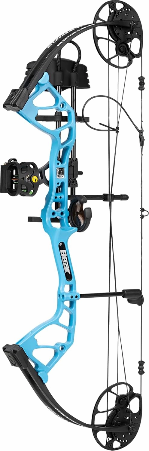 Bear Archery Royale Ready to Hunt Compound Bow Package for Adults and Youth, 12”- 27” Draw Length, 5-50 Lbs Draw Weight, Up to 290 FPS, Limbs Made in USA, Limited Life-Time Warranty