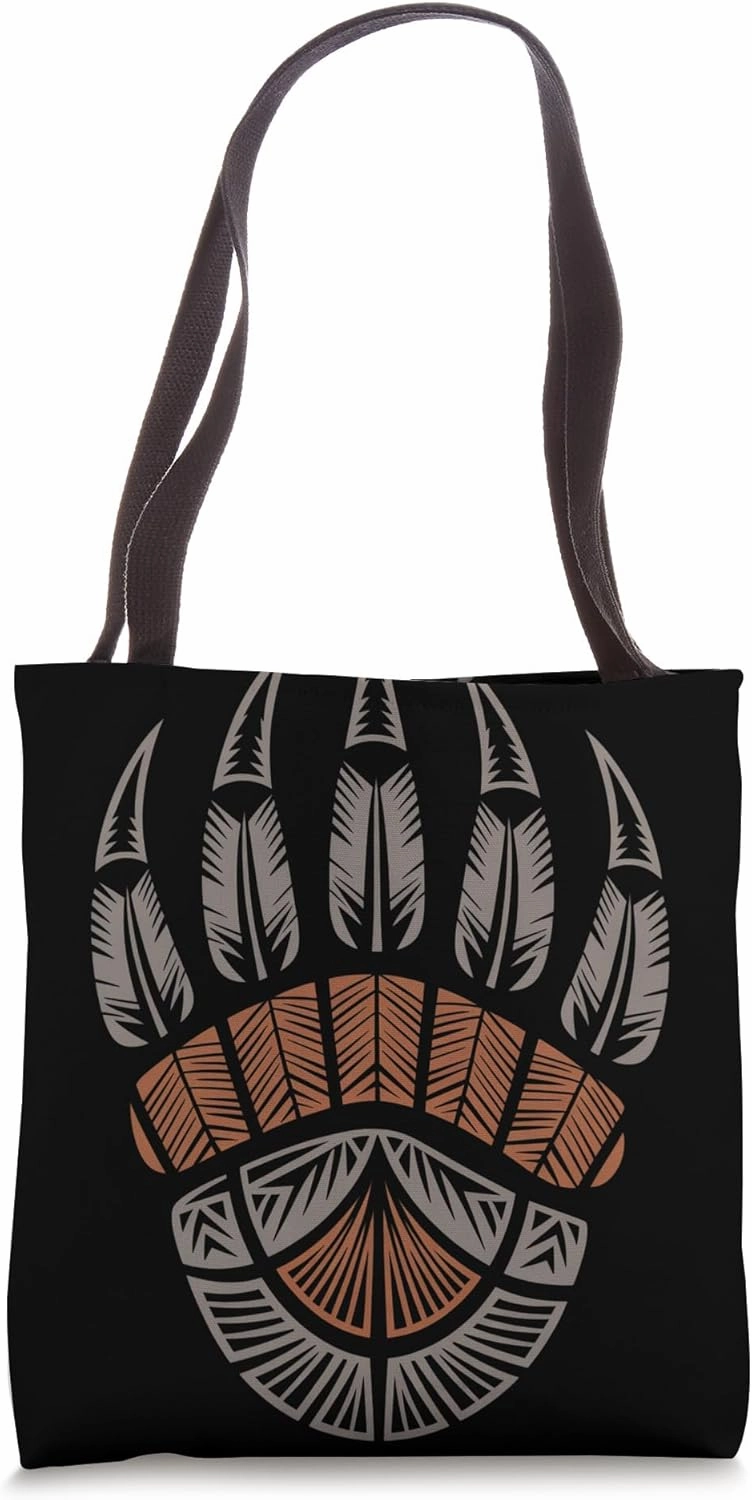 Bear Claw Indian Tribal Art Native American Tote Bag