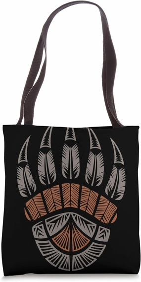 Bear Claw Indian Tribal Art Native American Tote Bag