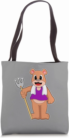 Bear Farmer Rake Tote Bag