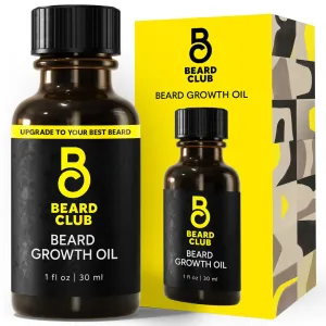 Beard Club - Beard Growth Serum with Natural Castor, Coconut and Avocado to Grow a Thicker, Fuller Beard, Fill in Patches and Stimulate Healthier Facial Hair Growth