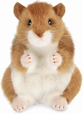Bearington Collection Cheeks Stuffed Hamster, Ultra-Soft 6” Toy, Made with Premium Fill, Expressive Face and Natural Whiskers; Machine Washable, Gift for Animal Lovers