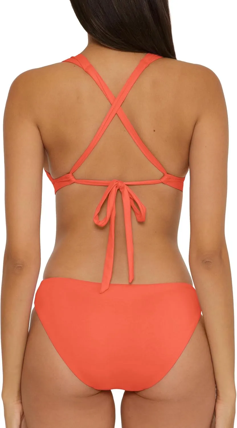 BECCA Women's Color Prism Halter Top and Hipster Bottom Bikini Set, Adjustable, Two Piece Swimsuits