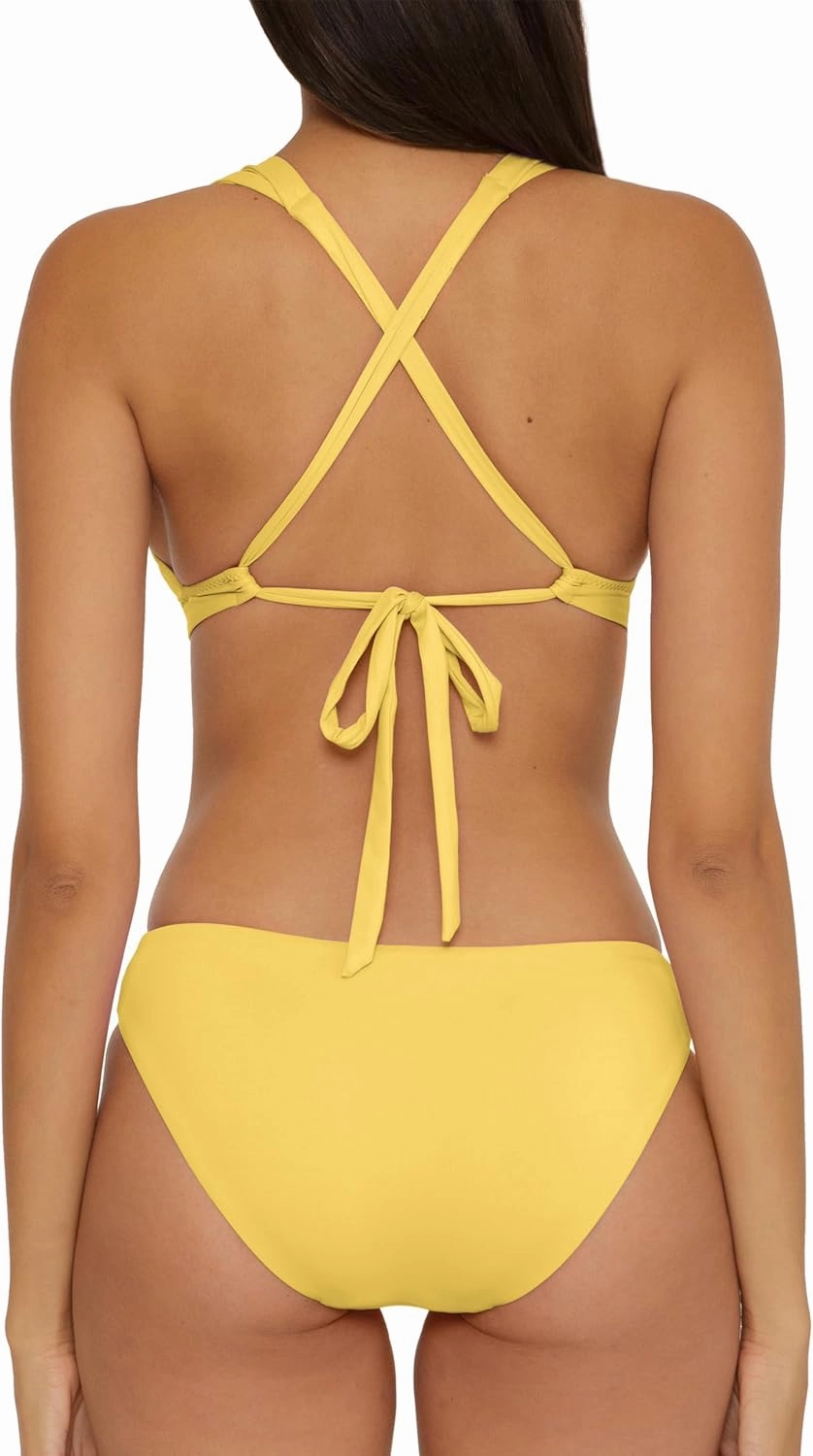 BECCA Women's Color Prism Halter Top and Hipster Bottom Bikini Set, Adjustable, Two Piece Swimsuits