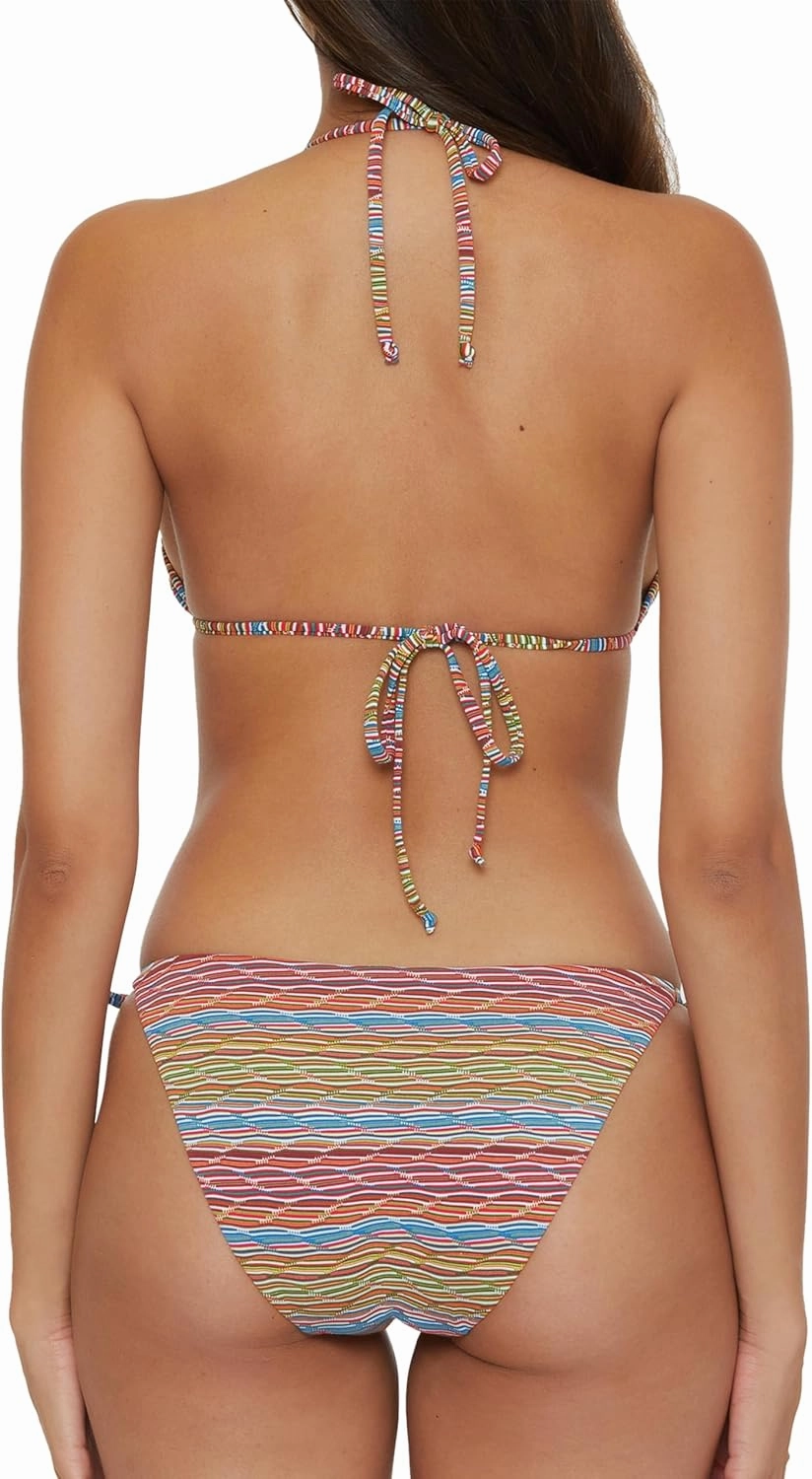 BECCA Women's Free Spirit Triangle Top and Tie Side Bottom Bikini Set, Adjustable, Two Piece Swimsuits