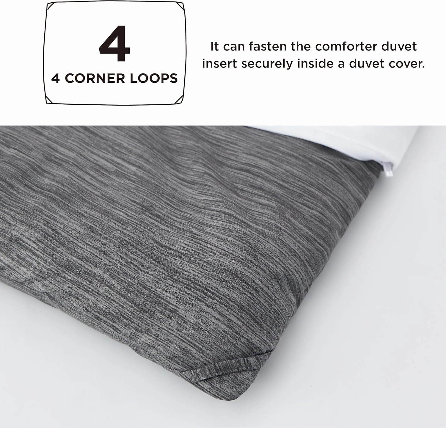 Bedsure Queen Comforter Set - Dark Grey Soft Bedding for All Seasons, Cationic Dyed Bed Set, 3 Pieces, 1 Queen Size Comforter (90"x90") and 2 Pillow Shams (20"x26" 2")