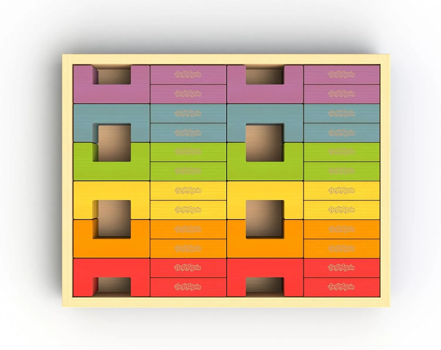 Beginagain - U-Build Its, Construction & Pattern Blocks, Help Promote Early Math, Spatial, & Fine Motor Skills, 48Piece Playset (for Kids 2 & Up)