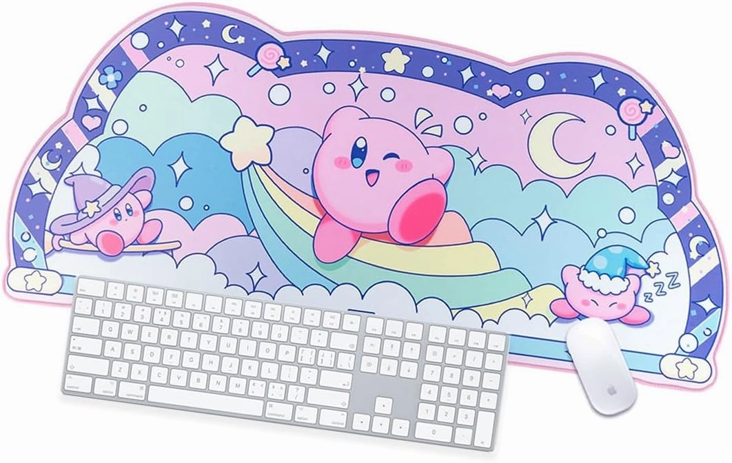 BelugaDesign Dreamy Bubble Desk Mat | Large Pastel Rainbow Anime Star Pink Purple Mousepad | Cute Kawaii Gaming PC Laptop Mat | Cotton Candy Wizard Ball Keyboard Protector | Office Home Decor Blotter